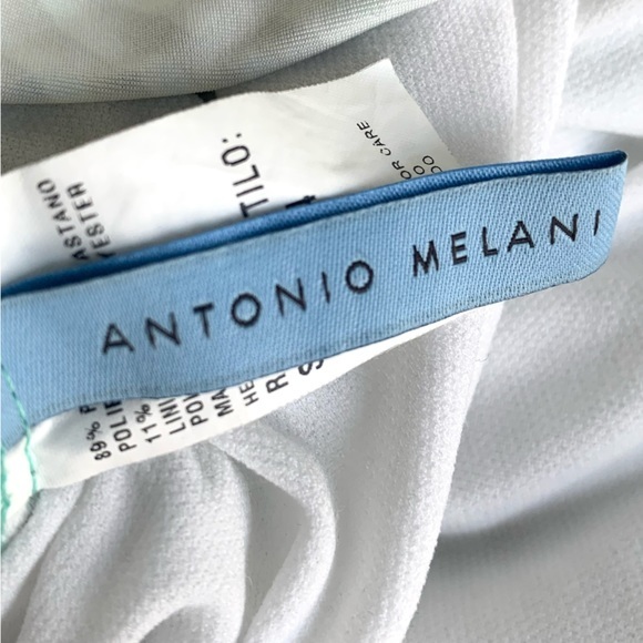 Antonio Melani Tankini Swimsuit top, sea foam green with gold lattice pattern. M - Picture 5 of 10